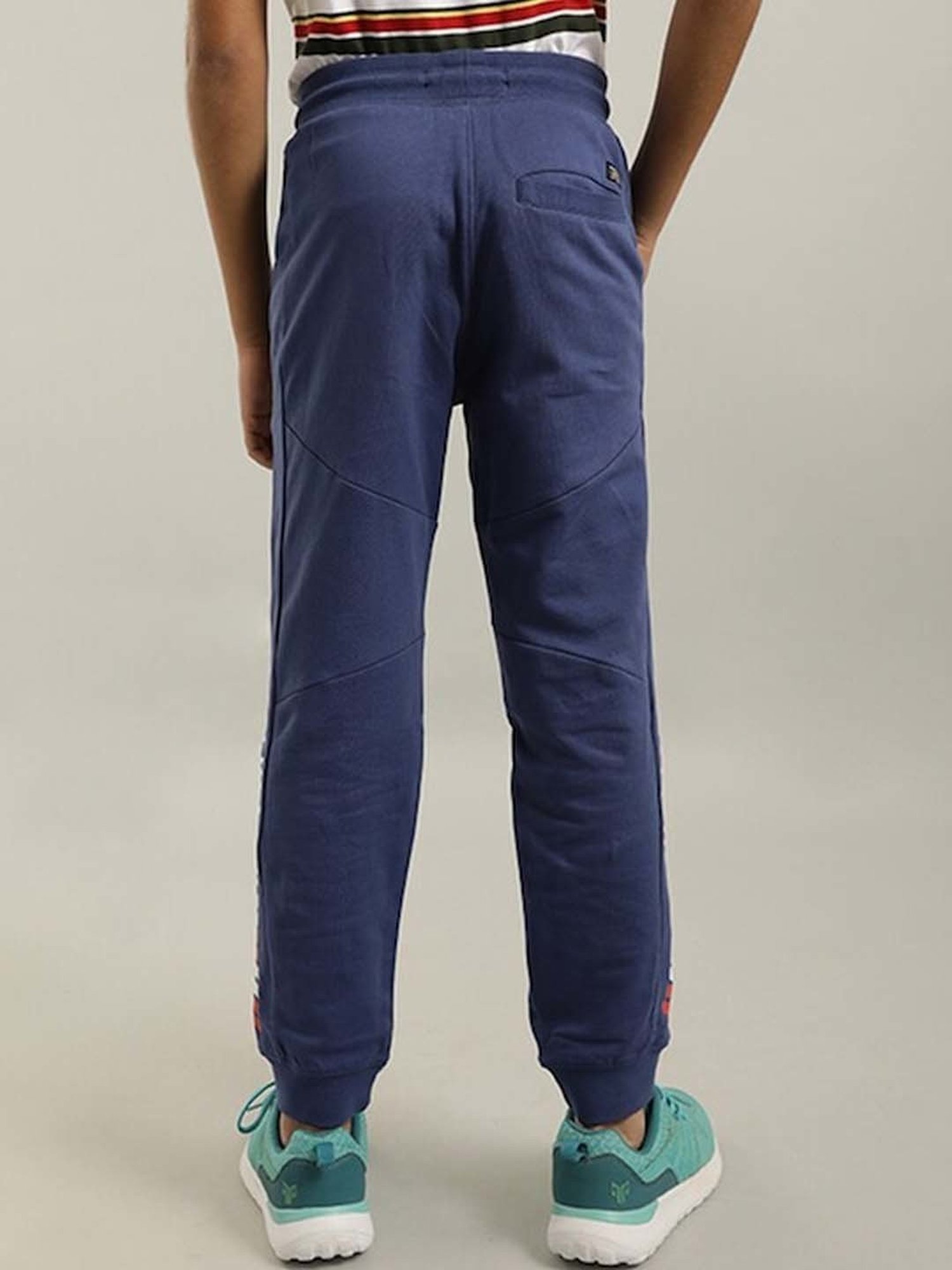 Indian Terrain Kids Blue Printed Joggers