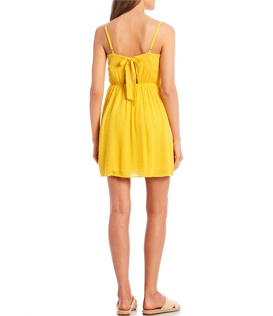 I.N. San Francisco Spaghetti Strap Clip-Dot Tie-Back Sheath Dress