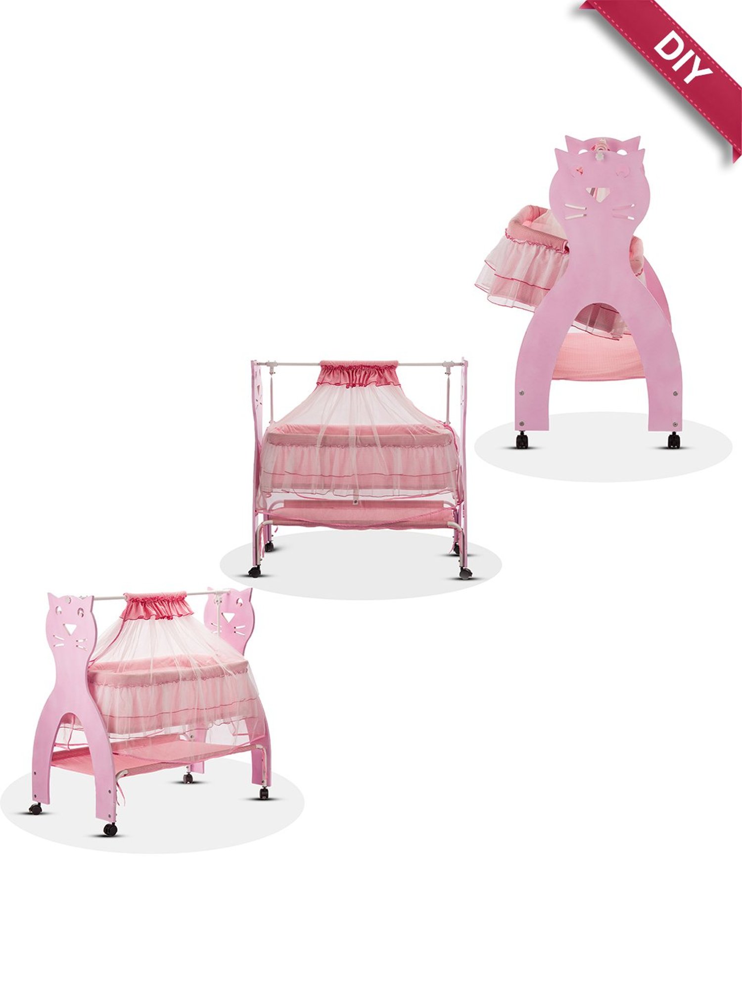 Kiddery Pink Baby Cradle