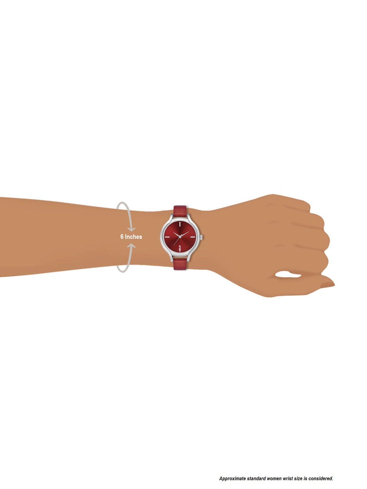Helix By Timex Red Round Dial Analog Leather Women Watch - TW027HL20