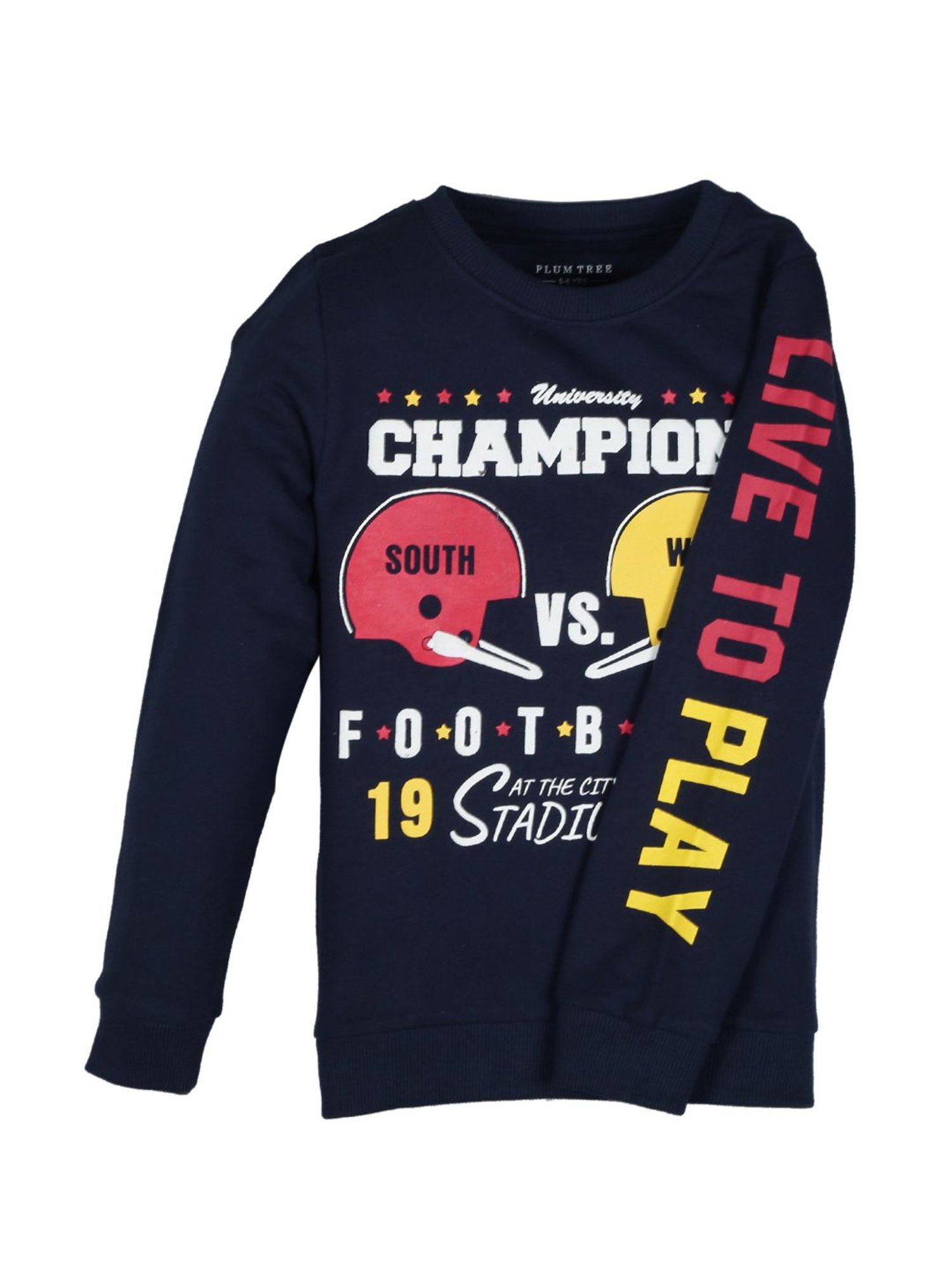 Plum Tree Kids Navy Printed  Sweatshirt