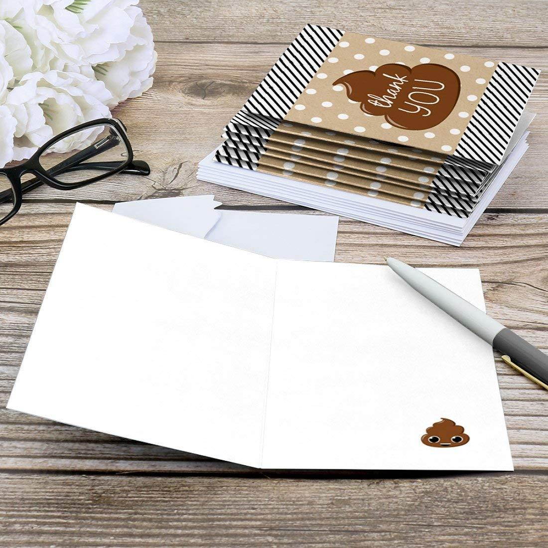 Big Dot of Happiness Party 'Til You're Pooped - Poop Emoji Party Thank You Cards (8 count)