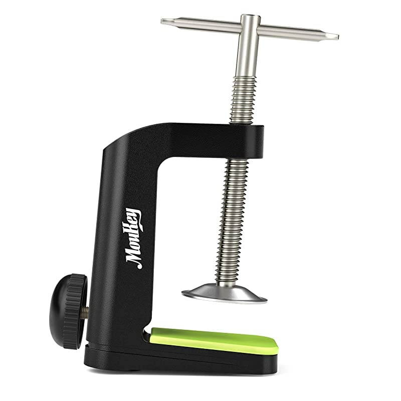 1 PCS C Shape Desk Table Mount Clamp For Microphone Mic Suspension Boom Scissor Arm Stand Holder with Adjustable Screw, Fits up to 1.97"/5cm Desktop Thickness