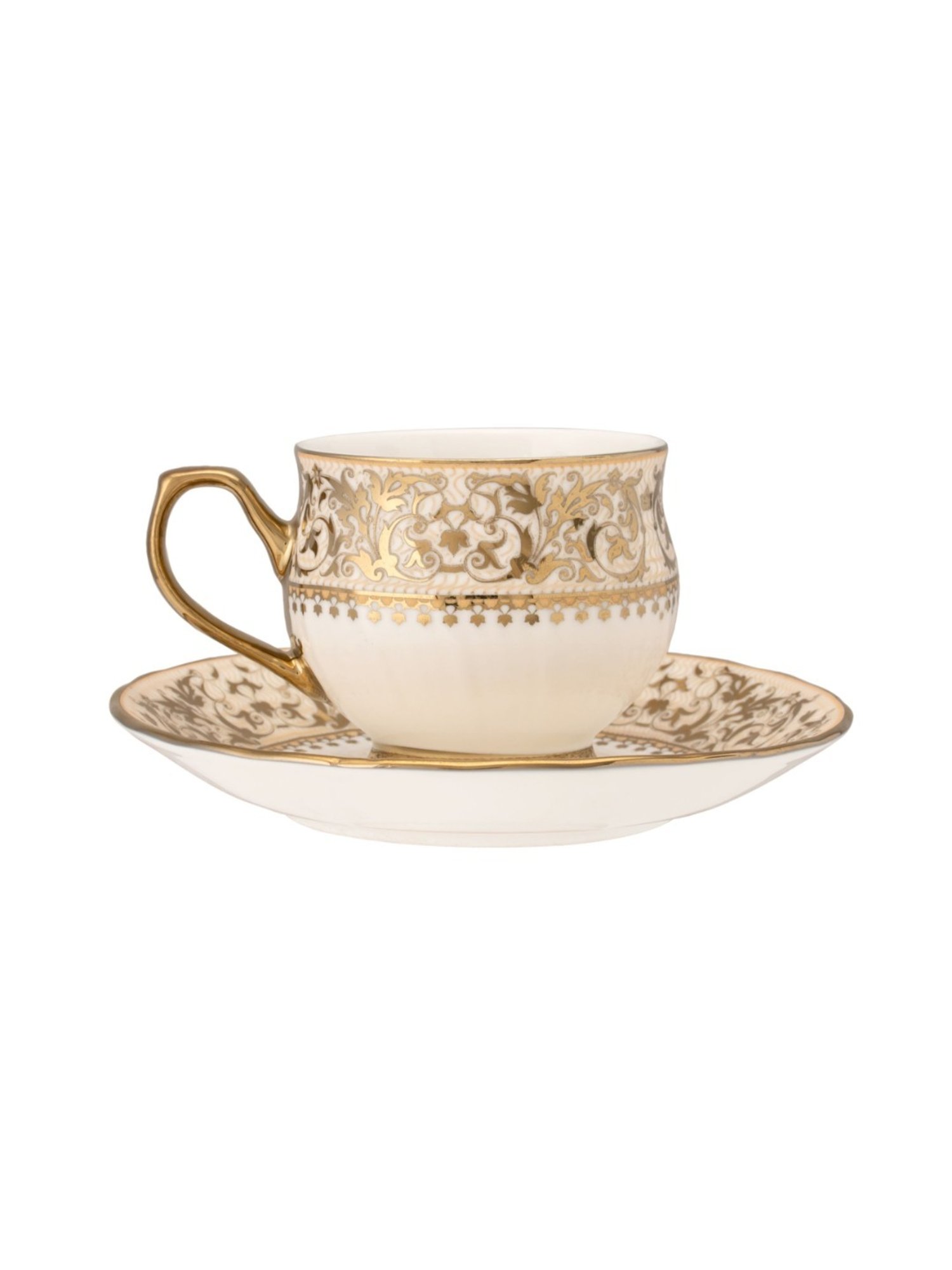 JCPL White & Red Ceramic Cup (0.18 L) - Set of 6