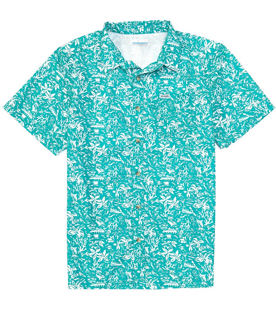 Columbia PFG Super Slack Tide Short-Sleeve Printed Woven Camp Shirt