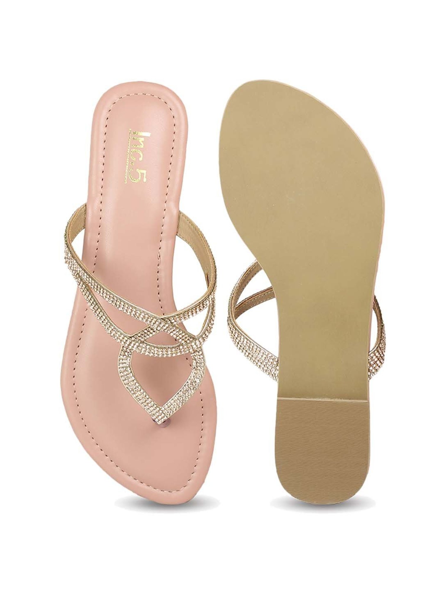 Inc.5 Women's Pink T-Strap Sandals