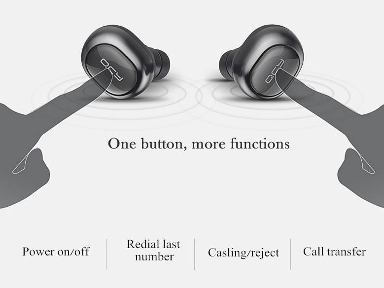 QCY Q29 True Wireless Cord-Free Bluetooth 4.1 Mini Earphones English Version