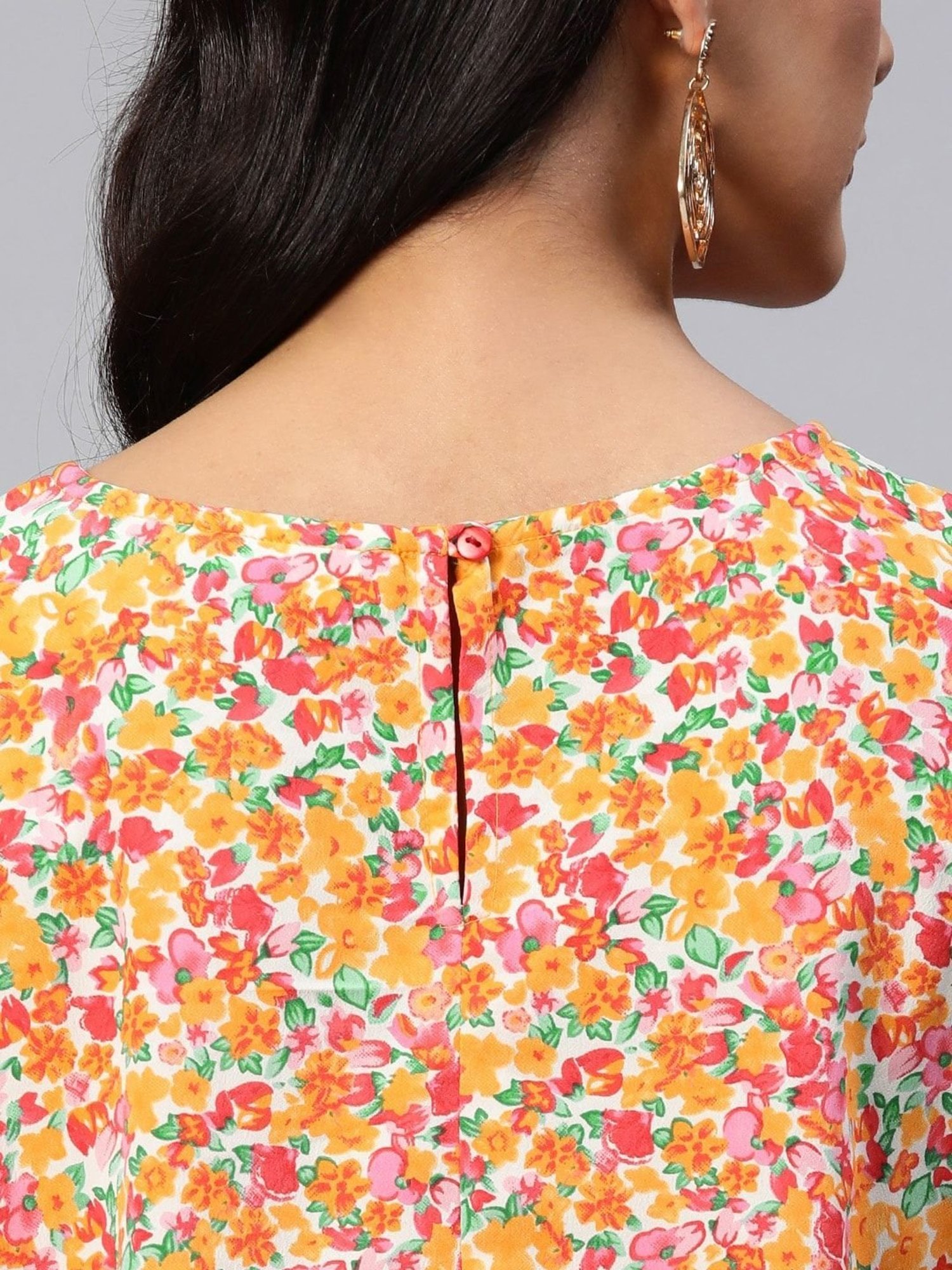 Melon by PlusS Orange Floral Print Top