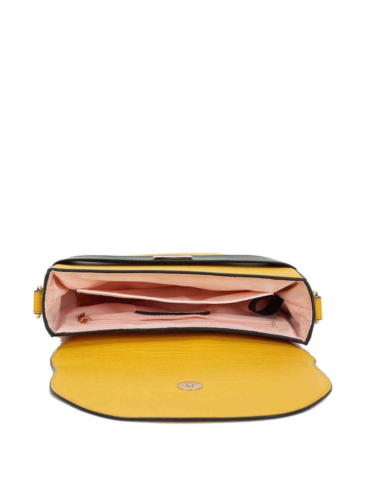 KLEIO Yellow Solid Medium Sling Handbag