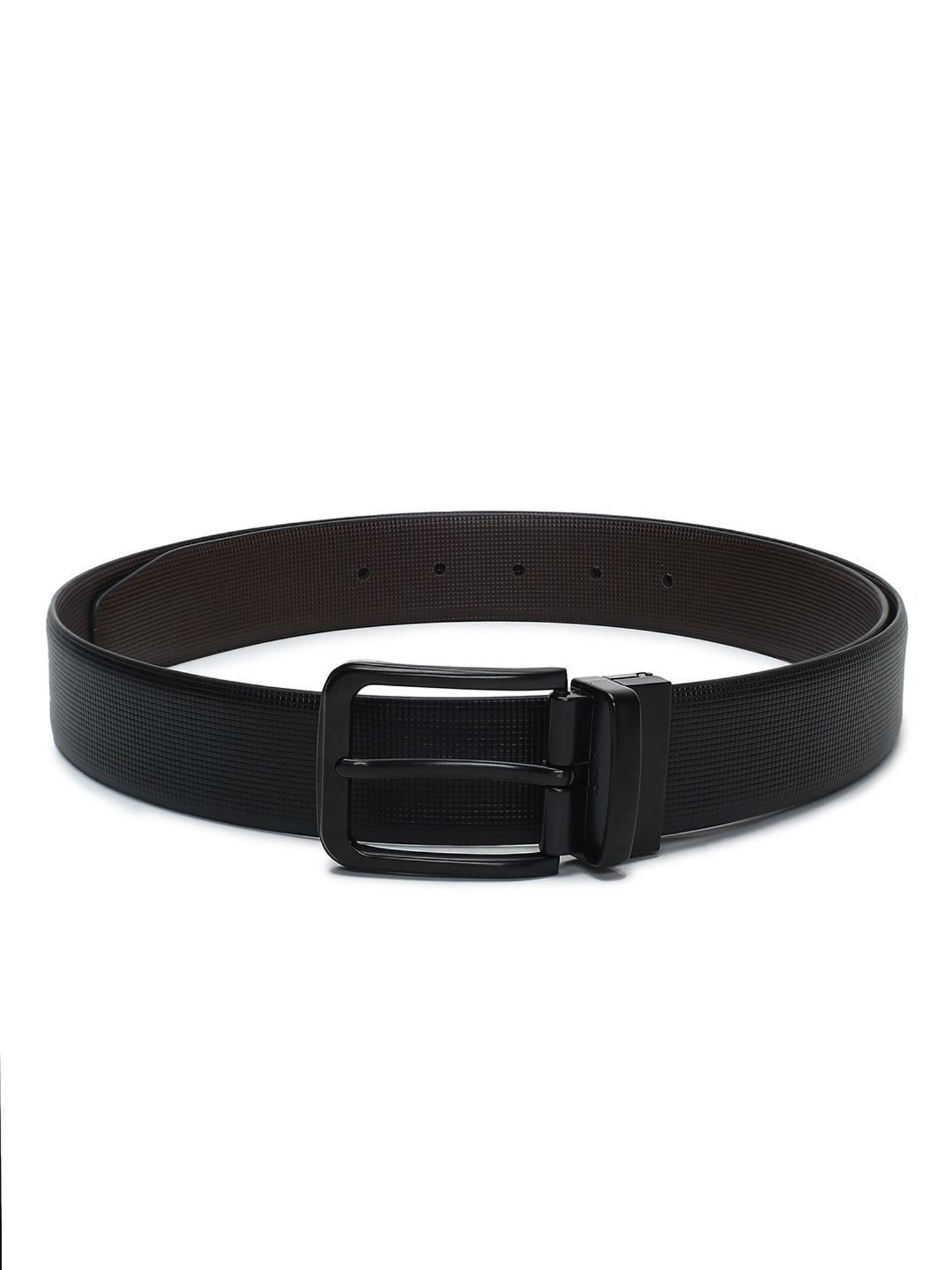 Crusset Black Leather Formal Belt for Men