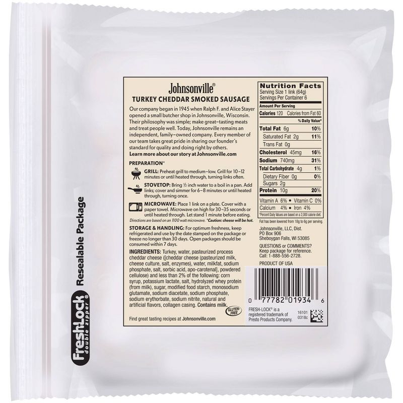 Johnsonville Cheddar Turkey Smoked Sausage - 13.5oz