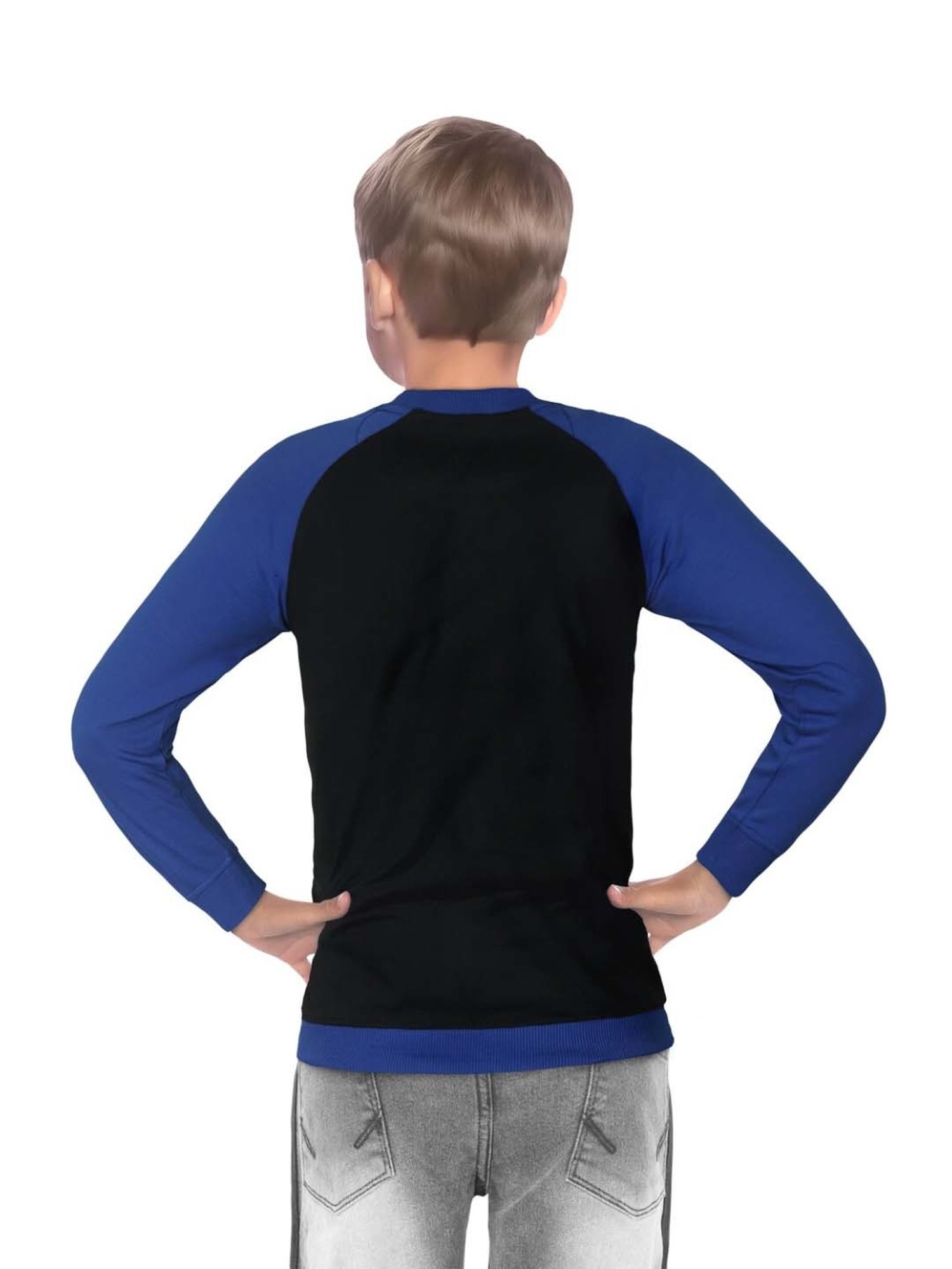 Allen Solly Junior Black & Blue Logo Full Sleeves Sweatshirt