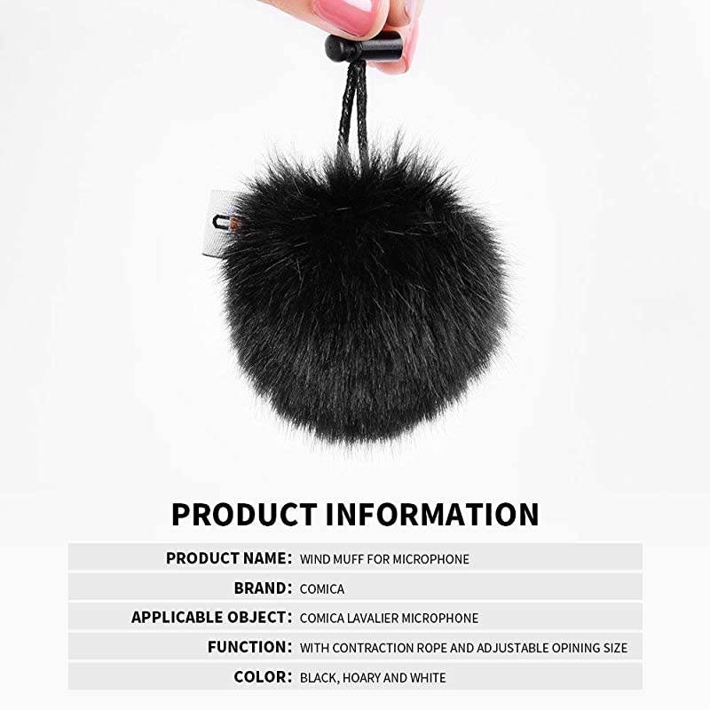 CVMMF1B Outdoor Furry Microphone Wind Muff for lavalier Lapel Microphone  AudioTechnica etc3 Pack Black