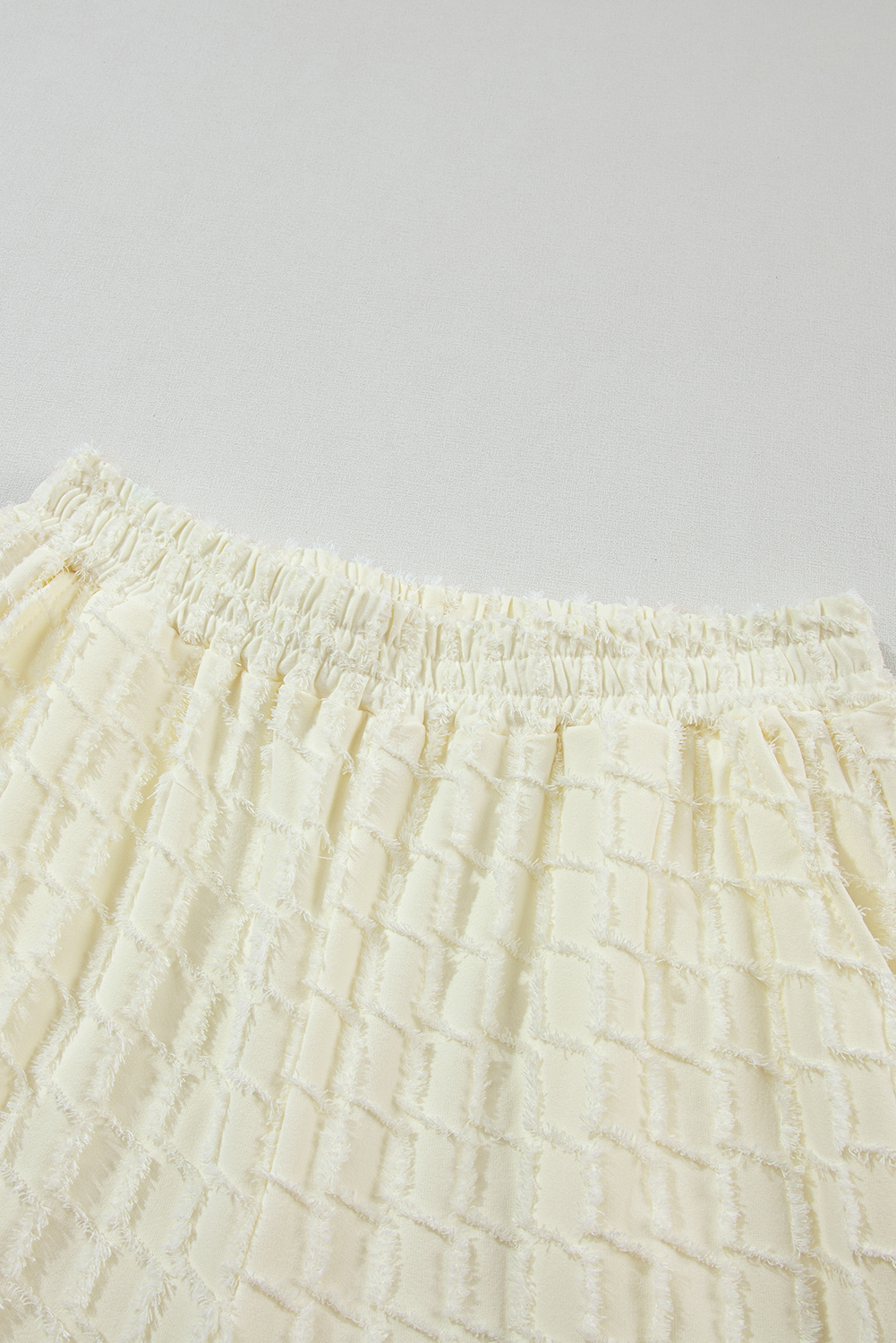 Apricot Lattice Textured Tee and Wide Leg Pants Two-Piece Set