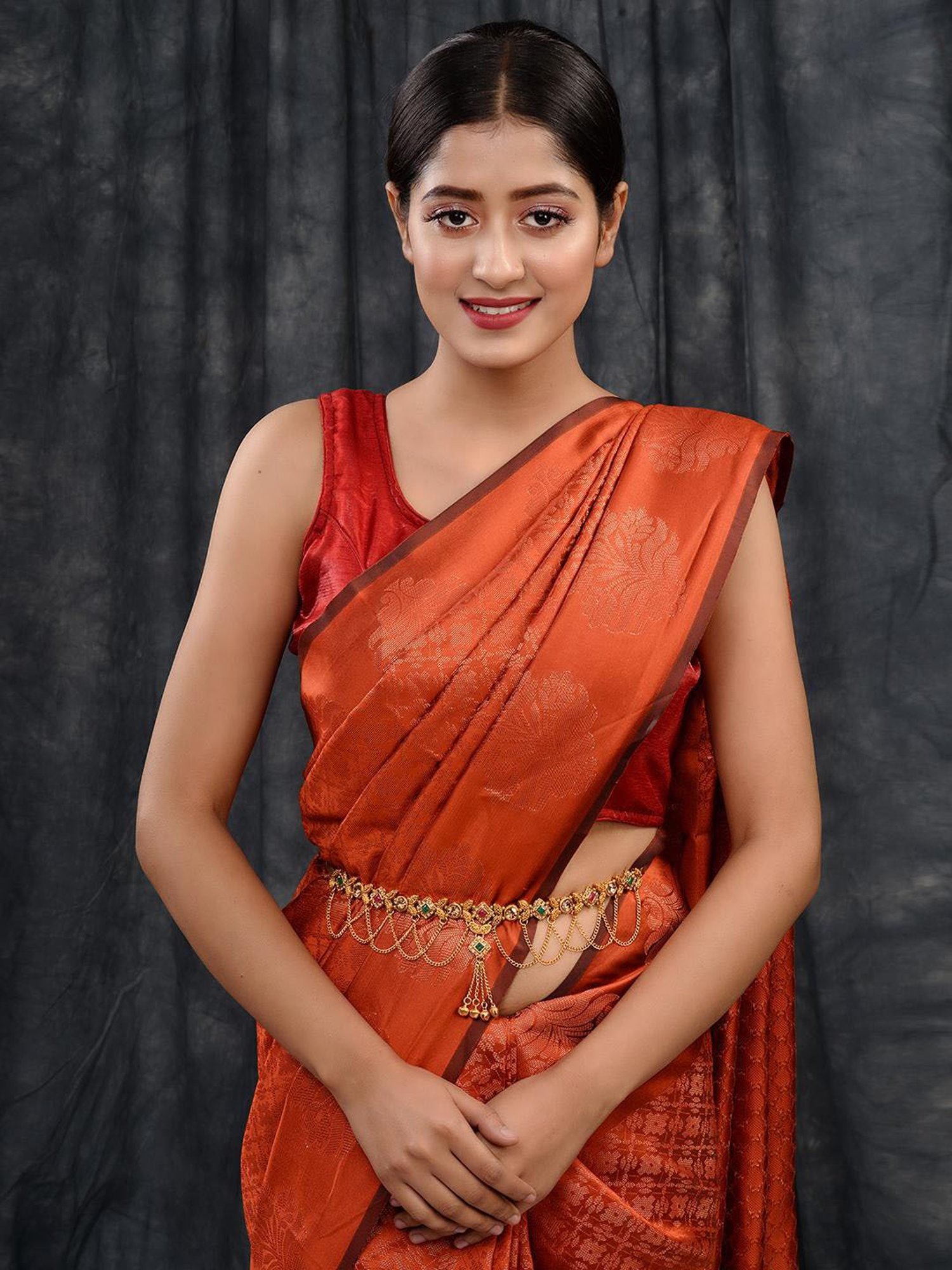 Saraf Rs Jewellery Gold Plated Muilticolour Ad Studded & Beaded Kamarbandh