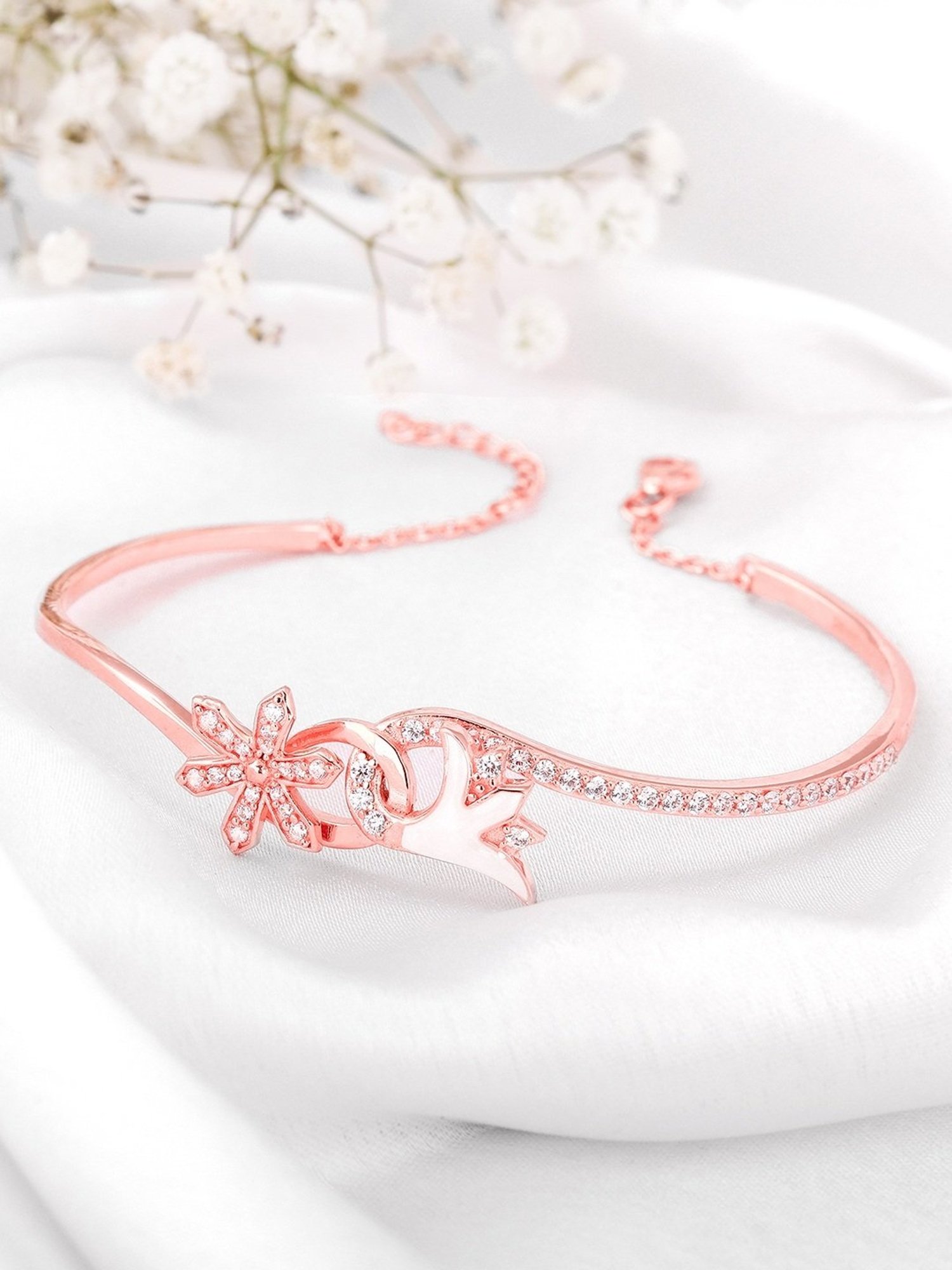 GIVA 925 Sterling Silver Bhumi Embracing Musli Flexible Fit Bracelet For Women