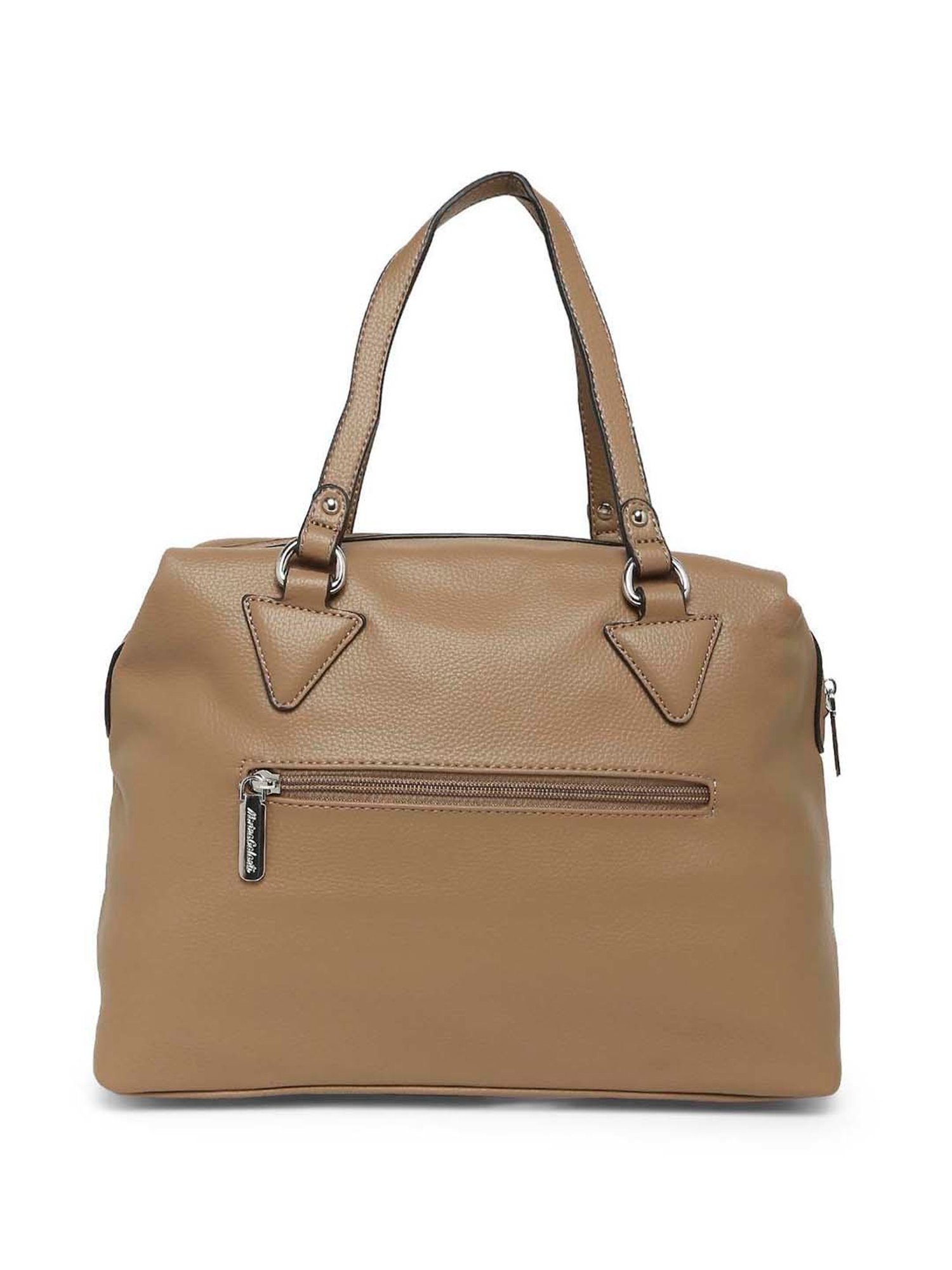 Marina Galanti Beige Textured Medium Bowler Bag