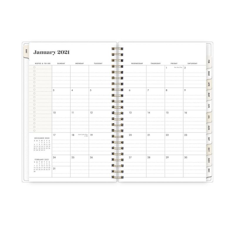 2021 The Everygirl Planner 5" x 8" Frosted Plastic Weekly/Monthly Wirebound Luna - Blue Sky