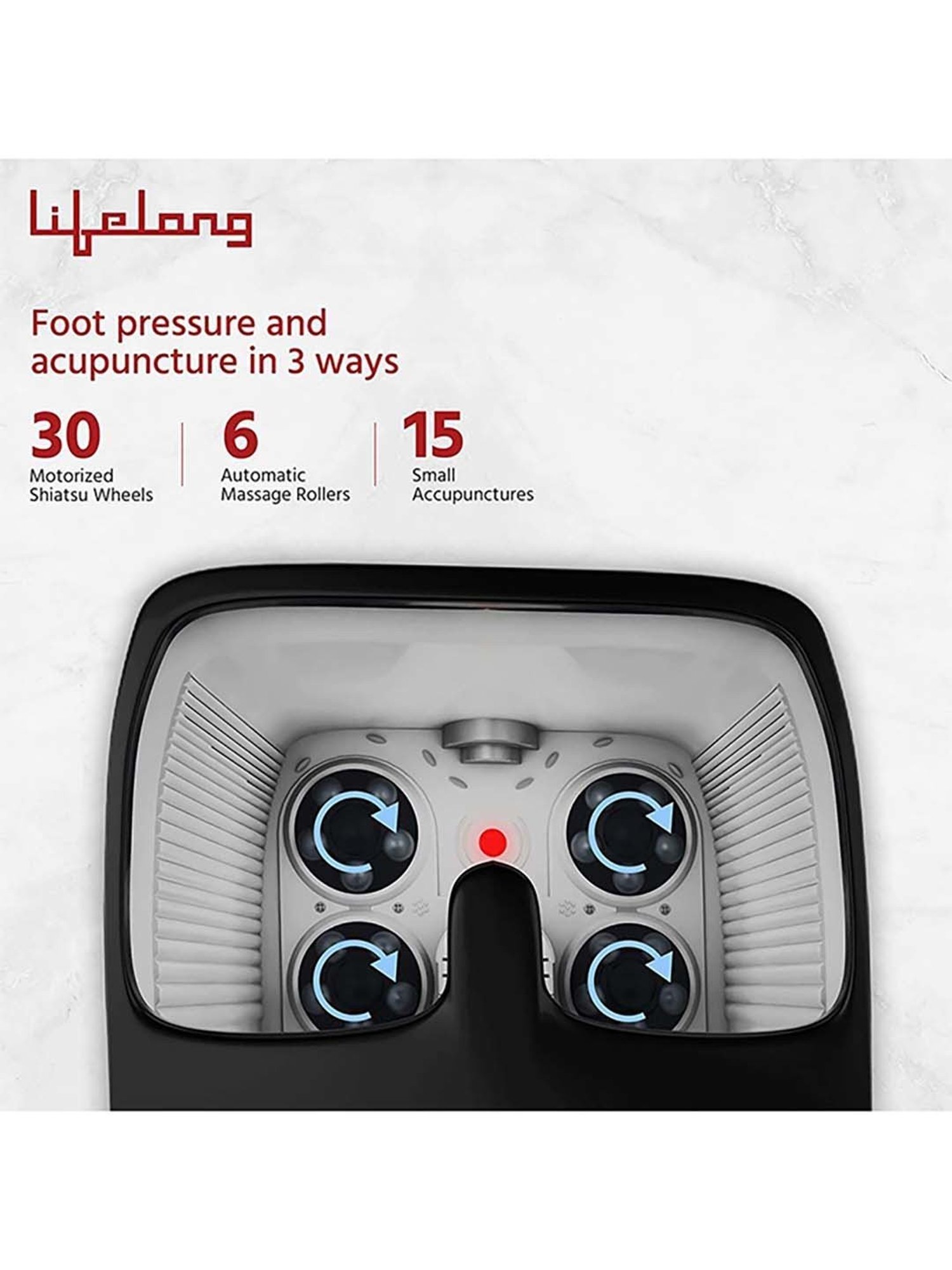 Lifelong LLM477 Premium Foot Spa Massager with Digital Screen (White)