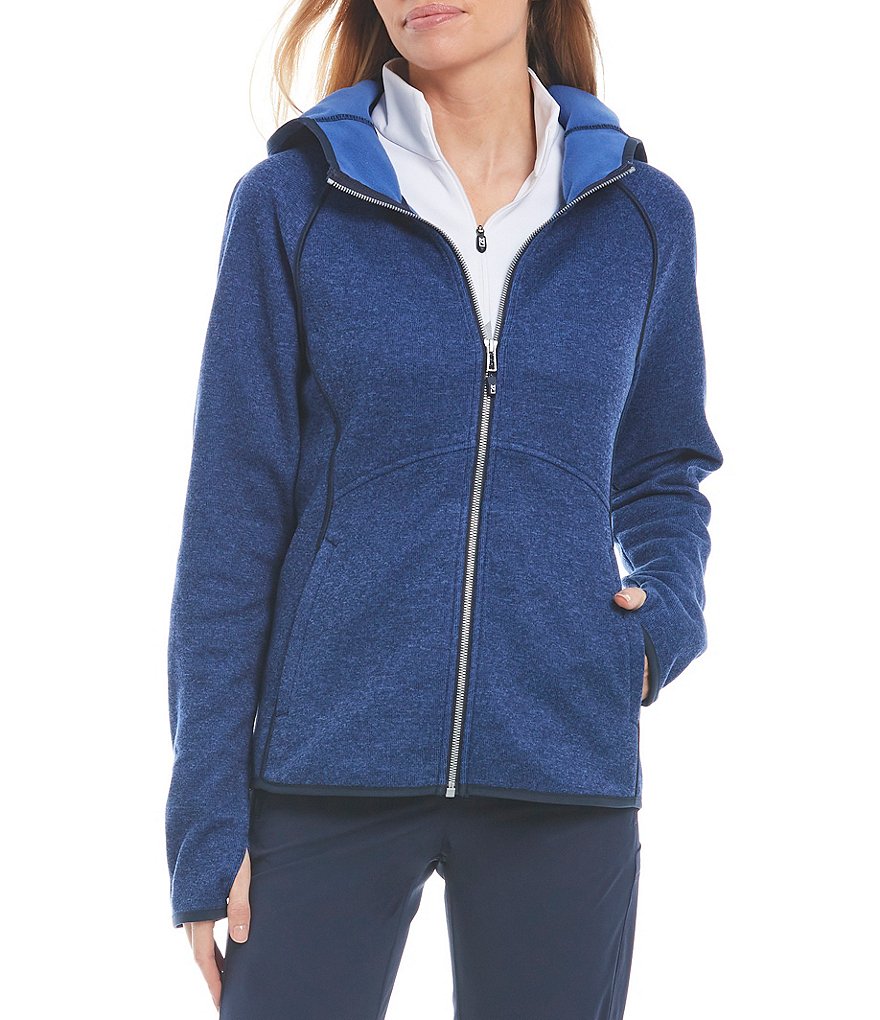 Cutter & Buck Mainsail Sweater-Knit Fleece Hoodie Full Zip Jacket