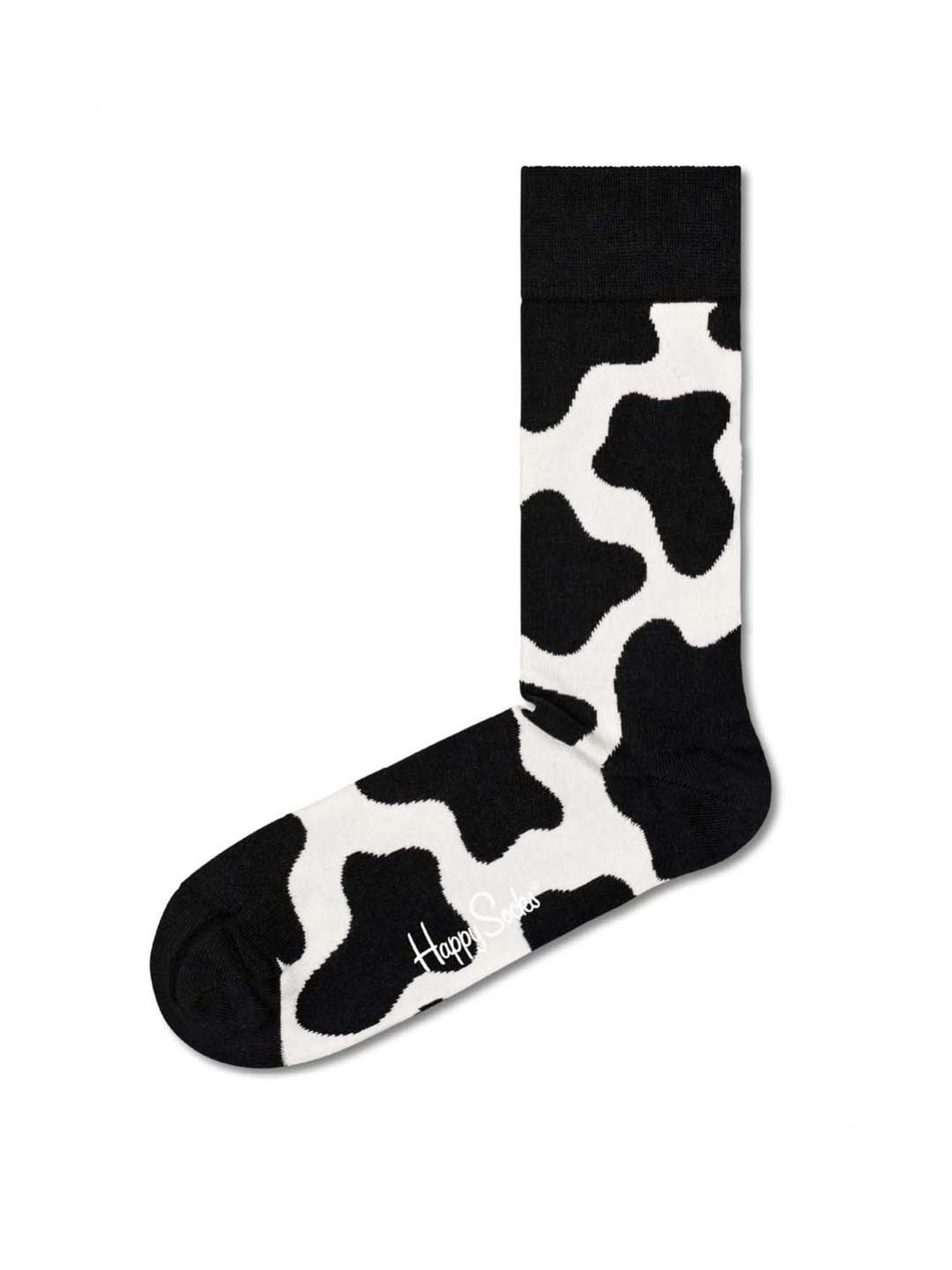 Happy Socks Cow Black & White Cotton Printed Socks (41-46)