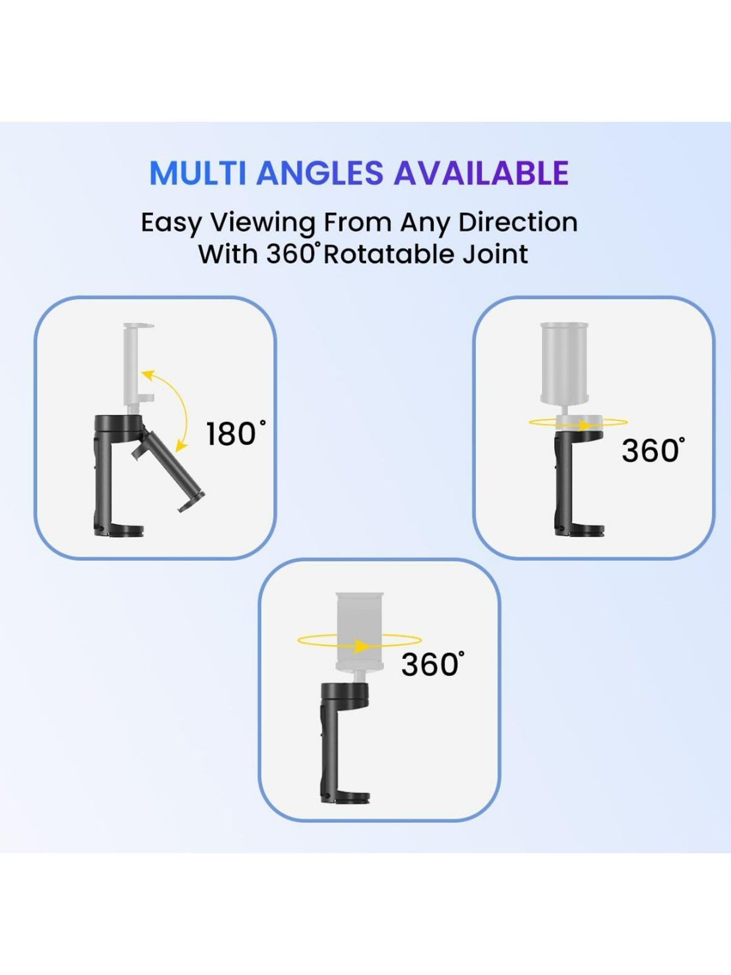 Portronics Mobot Clip 360&iquest; Deg Mobile Phone Holder with Adjustable Viewing Angles (Black)