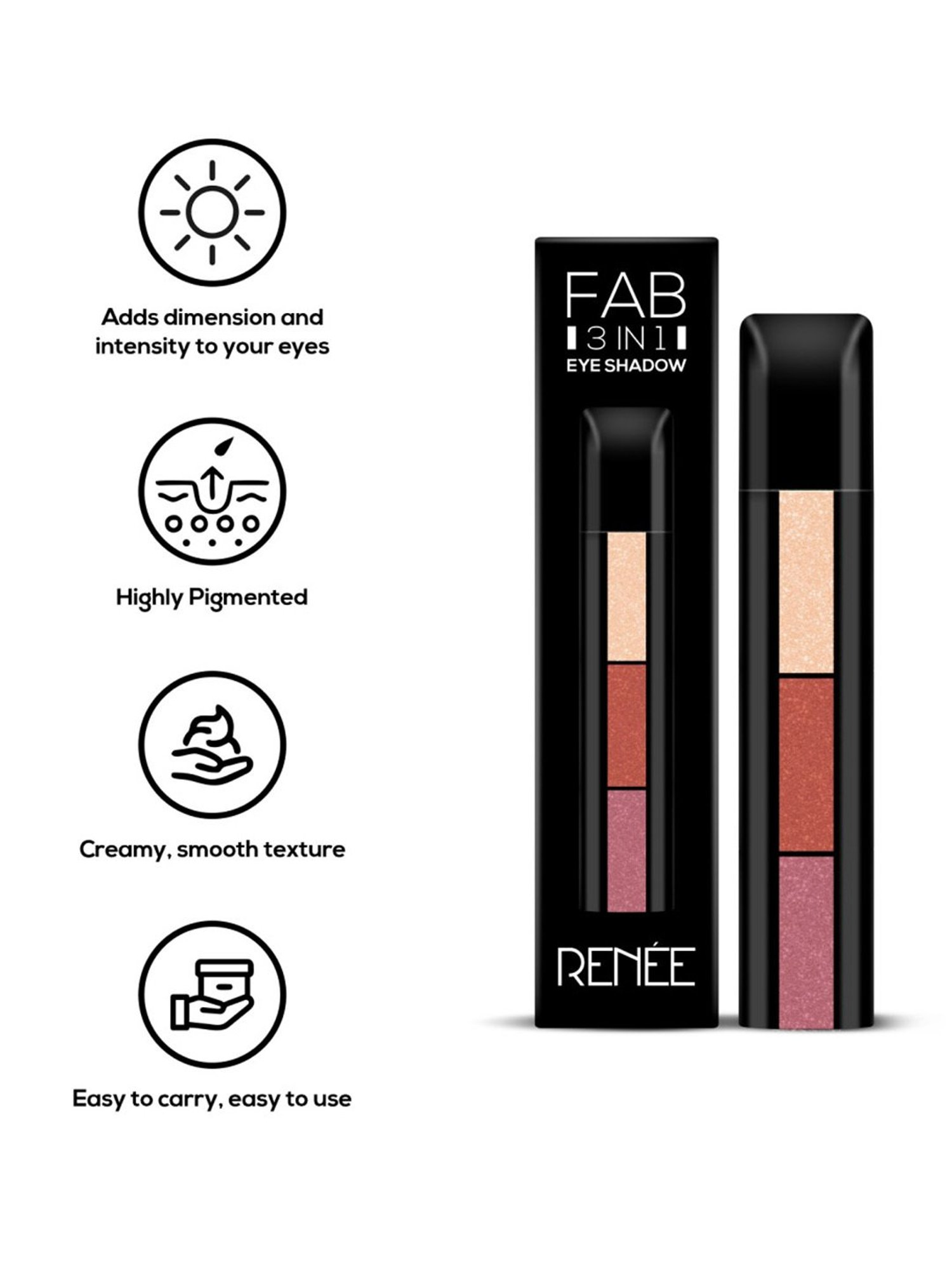 Renee Fab 3 In 1 Eyeshadow - 4.5 gm