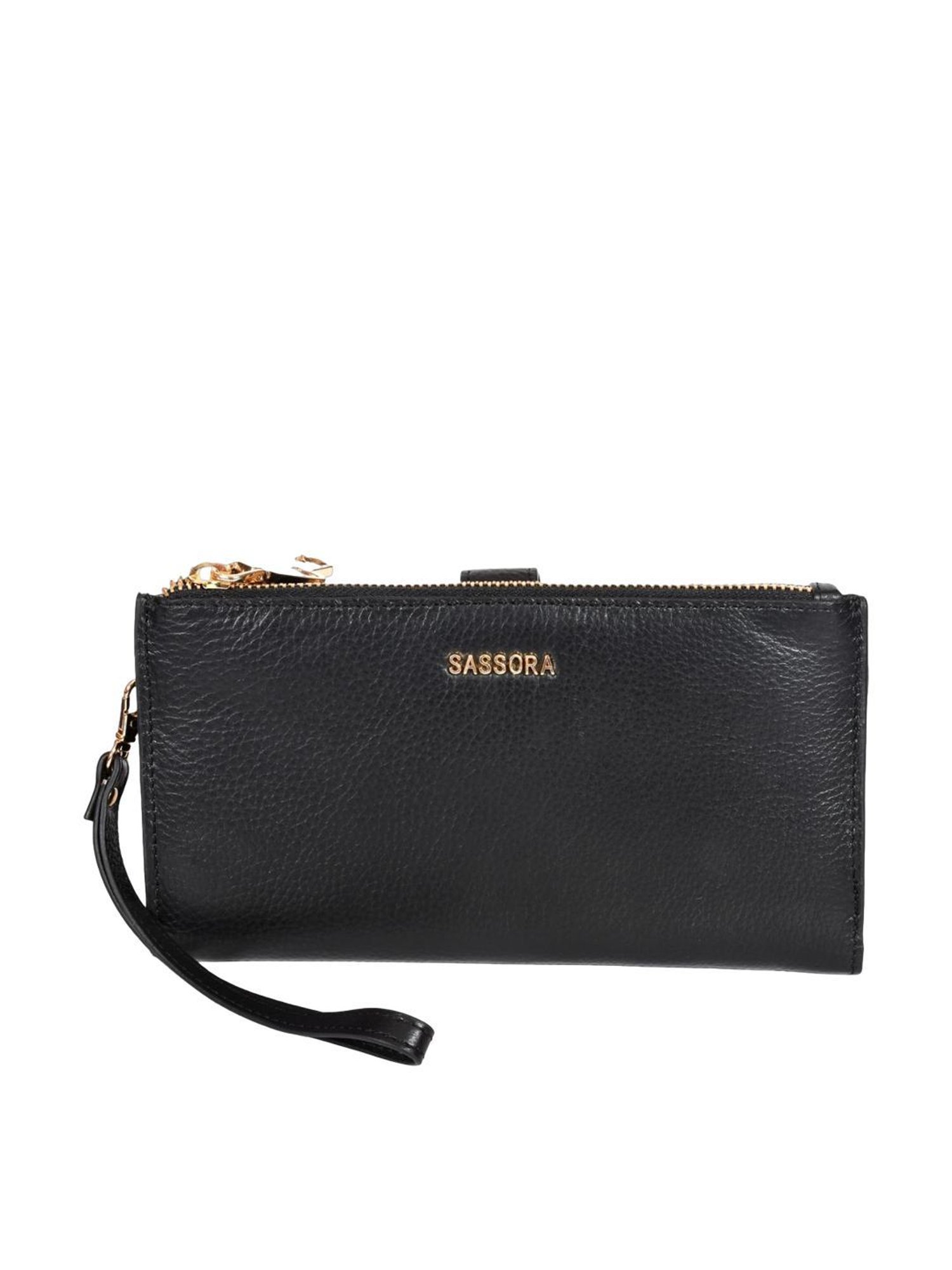 SASSORA Lyla Black Leather Bi-Fold Wallet