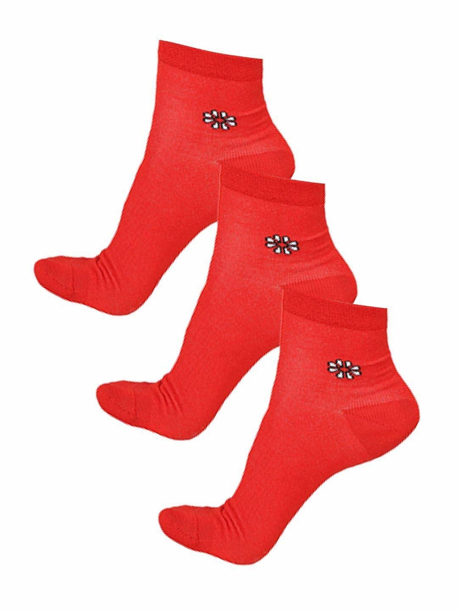 Bodycare Red Ankle Socks - Pack Of 3