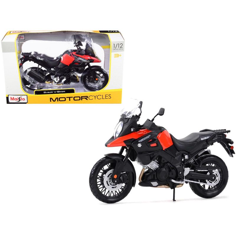 Suzuki V-Strom Red and Black 1/12 Diecast Motorcycle Model by Maisto