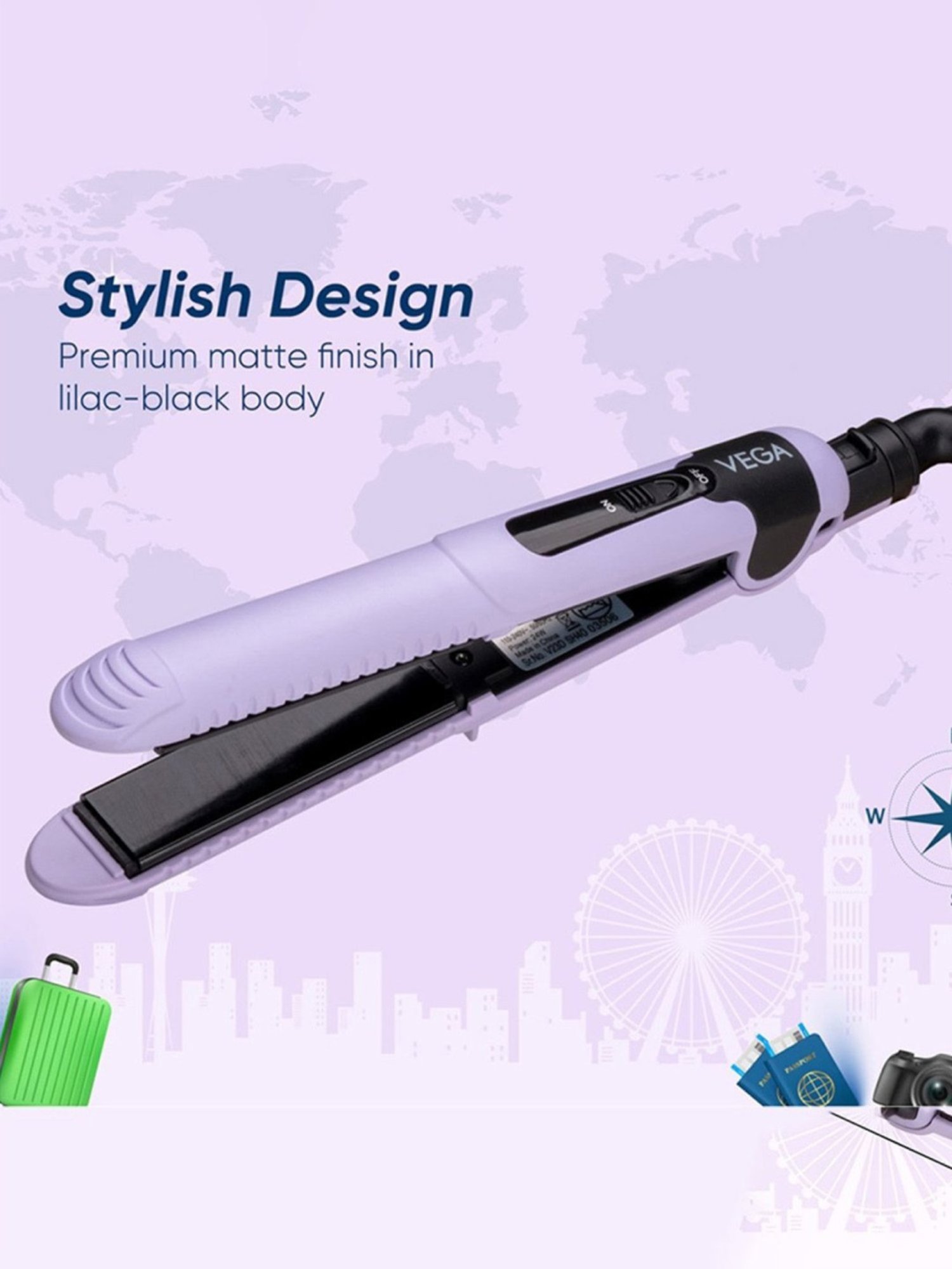 Vega Mini Hair Straightener for Women with Ceramic Coated Plates, Best for Travelling (VHSH-40)