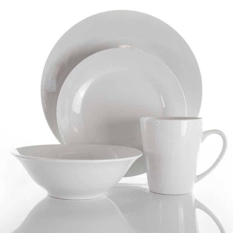 16pc Porcelain Marshall Dinnerware Set White - Elama