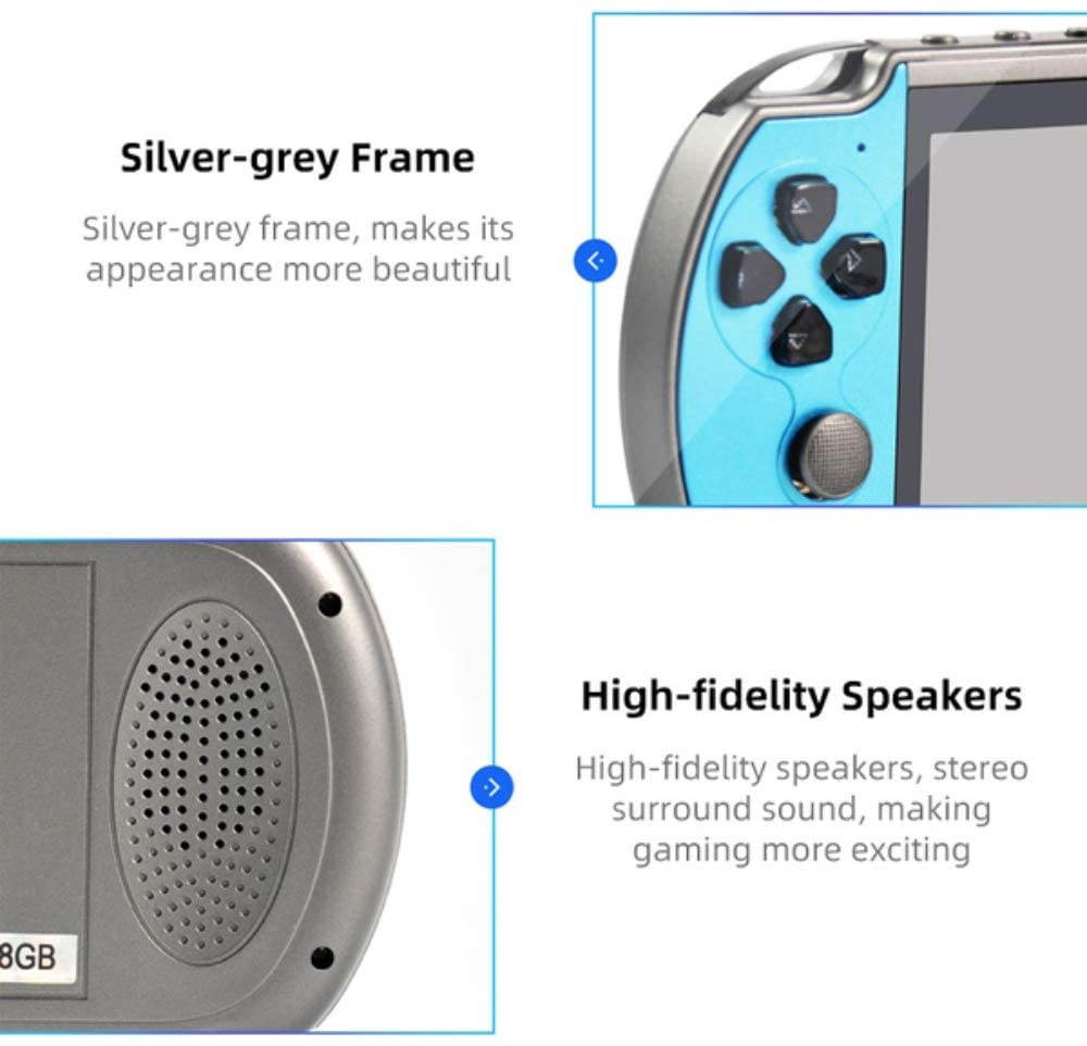 X7 Plus 5.1 in 8GB Retro Game Console with Built in Over 20,000 Games, HD Screen, Portable Video Games Classic Game, Double Rocker, MP5 Game Controller