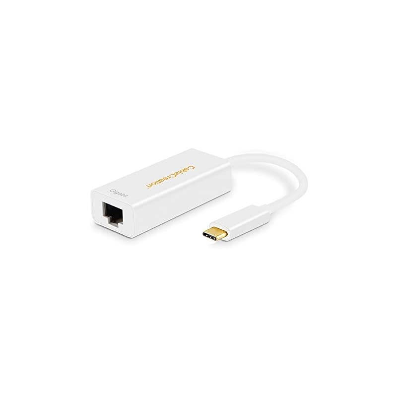 USB C to Ethernet Adapter  RJ45 to USB C Network LAN 1Gbps Adapter Type C to Ethernet Dongle Thunderbolt 3 Compatible for MacBook Pro 2020 2019 2018 2017 Dell XPS 2019 White
