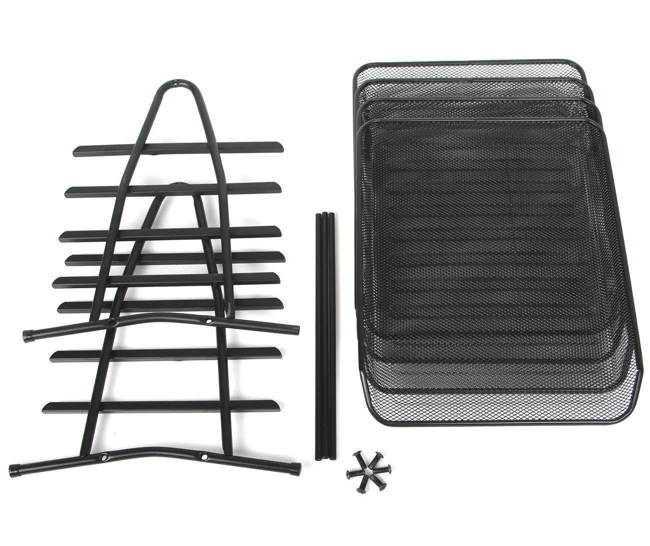Stackable Letter Tray Desktop Organizer Metal Mesh Office Tray Desk File Organizer,4-Tiers Shelf,Black by Sun Cling