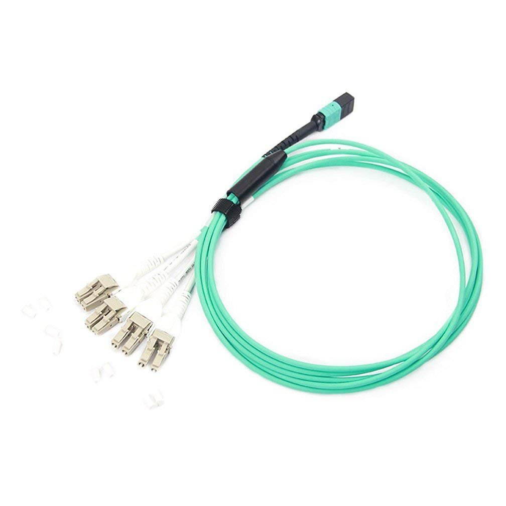 10Gtek MPO Fan-out Patch Cable, OM3 Multimode Fiber, MPO to 8xLC Uniboot, 1-meter(3.3ft)