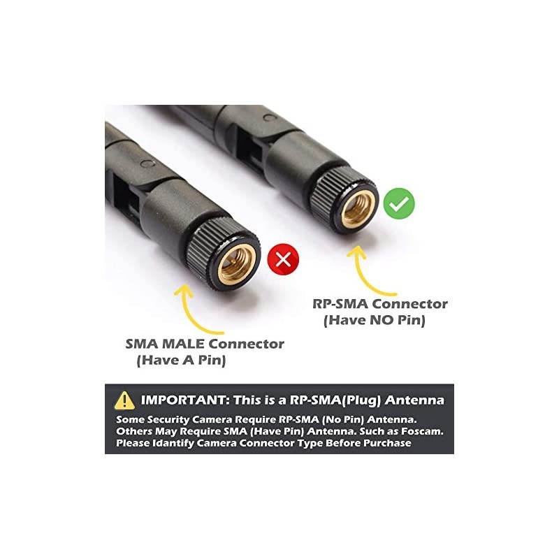 9dBi Omni WiFi Antenna with RP-SMA Connector for Wireless Network Router/USB Adapter/PCI PCIe Cards/IP Camera/Wireless Range Extender(3-Pack)
