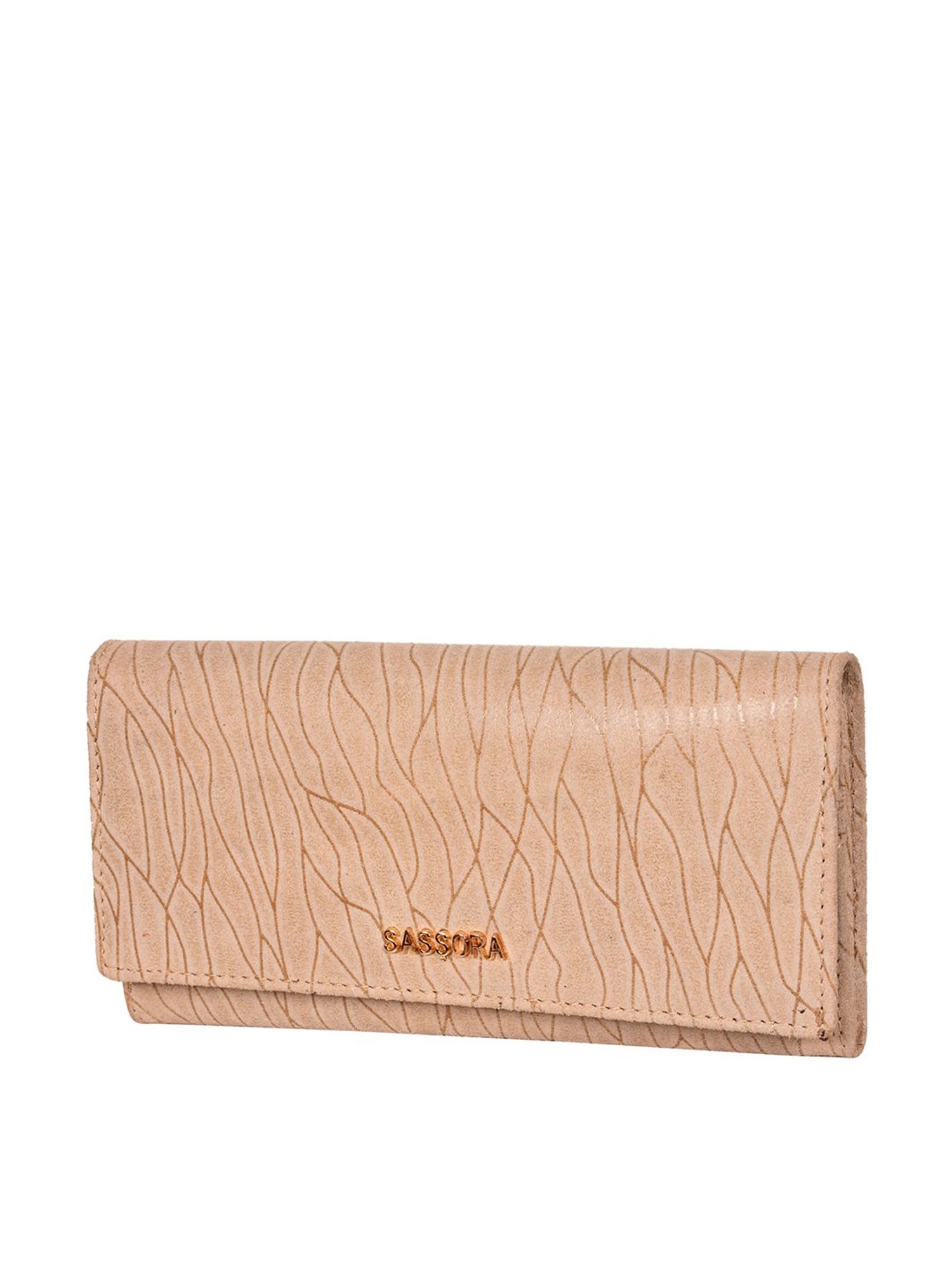 SASSORA Beige Printed Rfid Wallet for Women