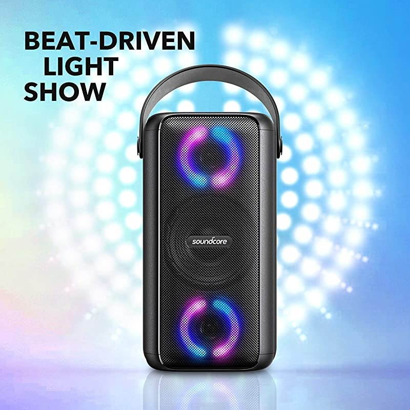 Trance Bluetooth Speaker, Outdoor Bluetooth Speaker with 18 Hour Playtime, BassUp Technology, Huge 101dB Sound, LED Lights,  App, IPX7 Waterproof, Wireless Speaker for Party