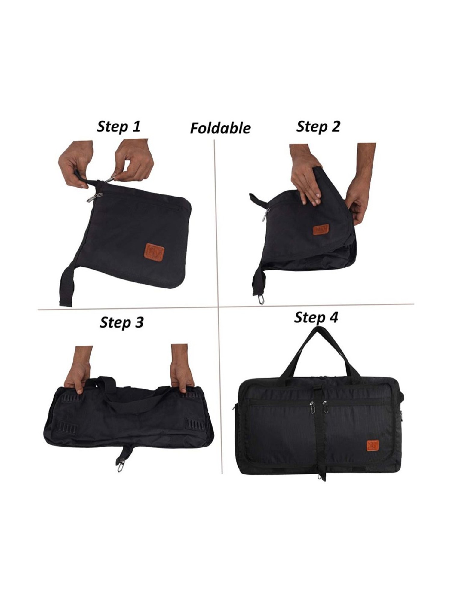 Fly Fashion Black Solid Large Duffle Bag