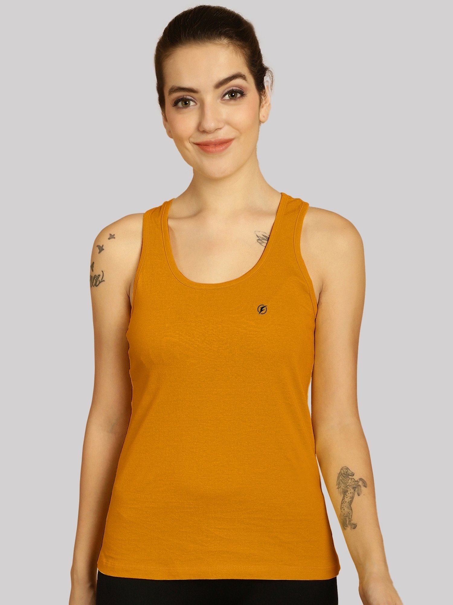 Friskers Maroon & Mustard Cotton Sports Tank Top - Pack Of 2