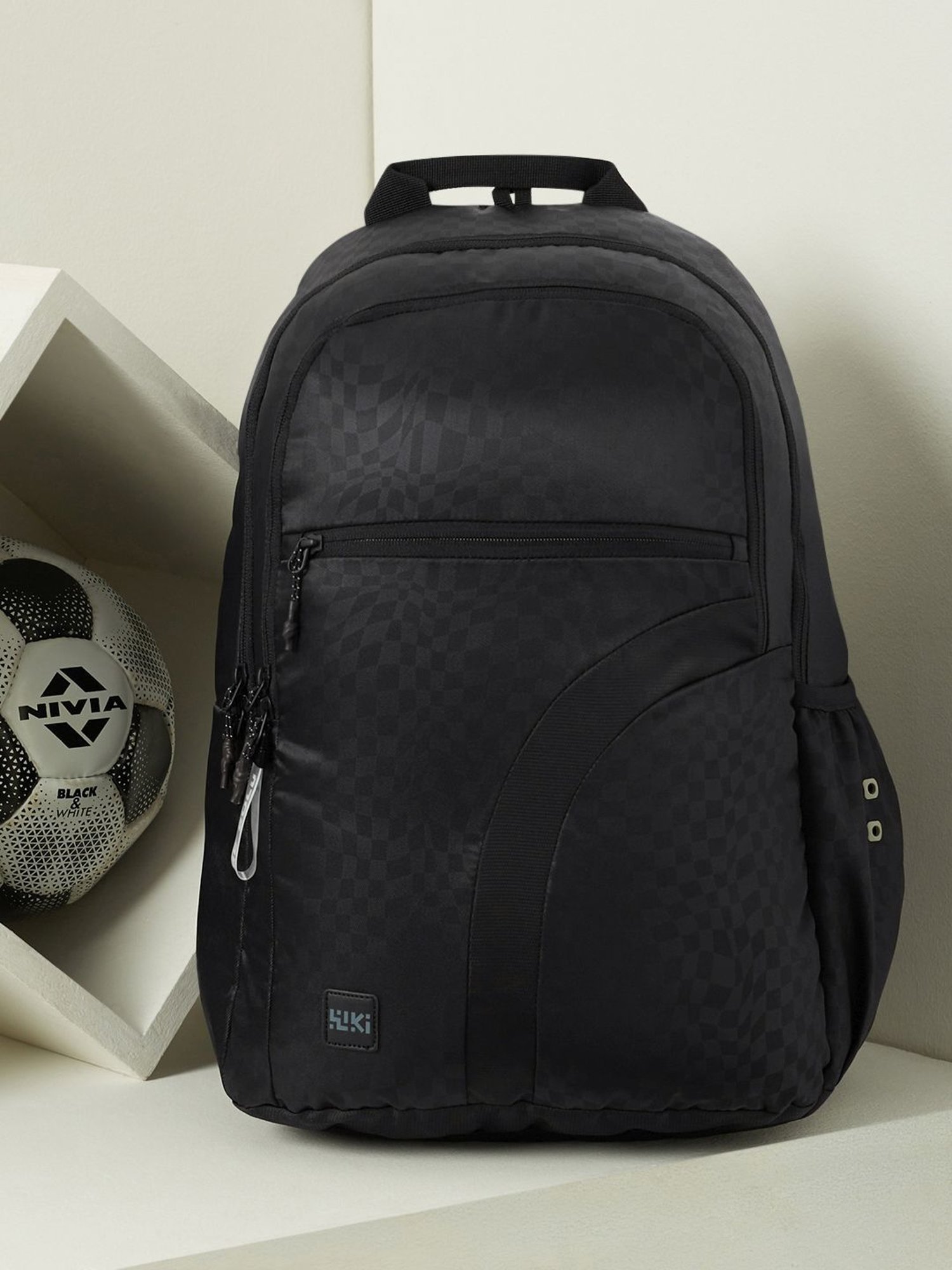 Wiki Back to School 3 Black Polyester Printed Backpack - 34 Ltrs