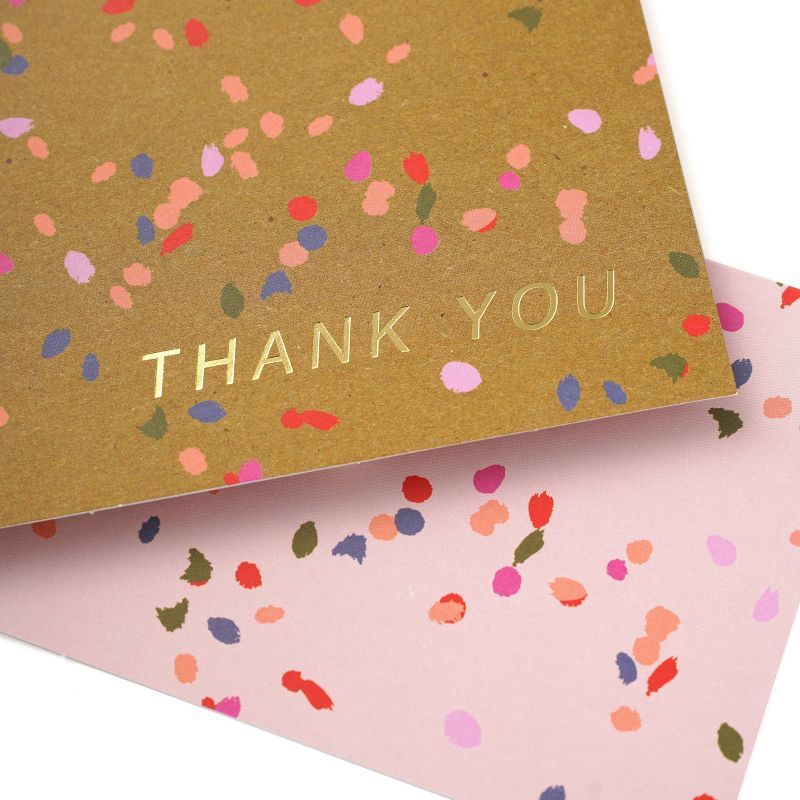 50ct Thank You Confetti Blank Note Cards