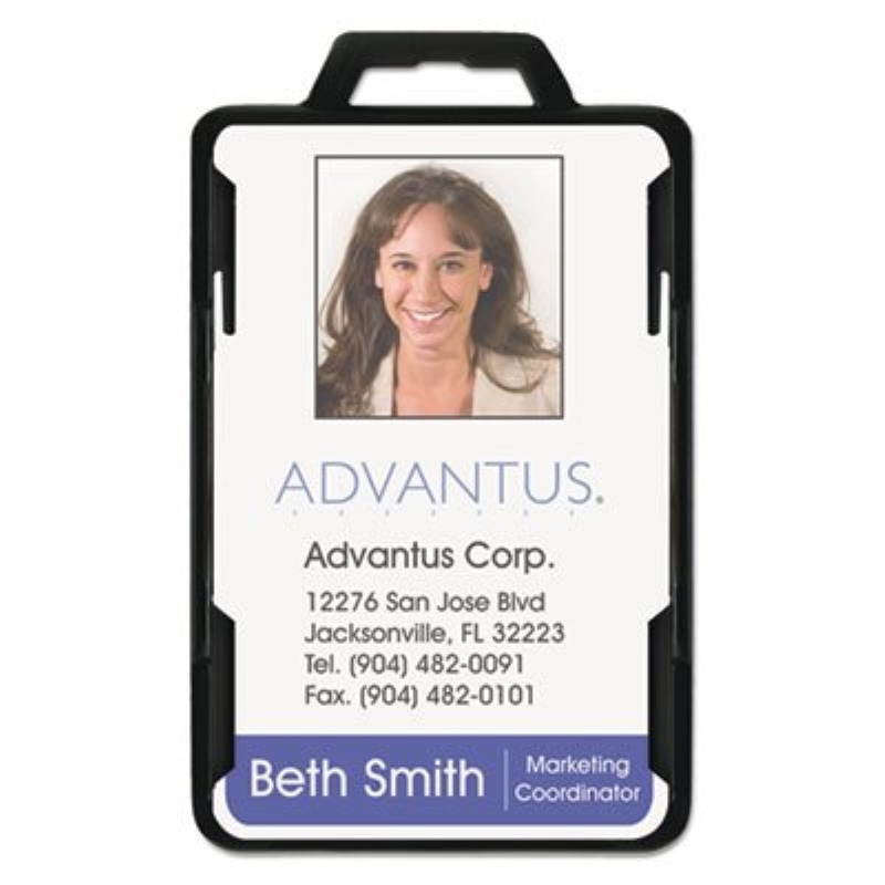 Advantus Secure-Two Card RFID Blocking Badge 3 3/8 x 2 1/8 Black 20 per Pack