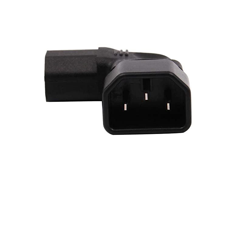 2Pack Right Angle IEC C14 to C13 Power Adapter PDU Power Extension for LCD LED TV Wall Mount