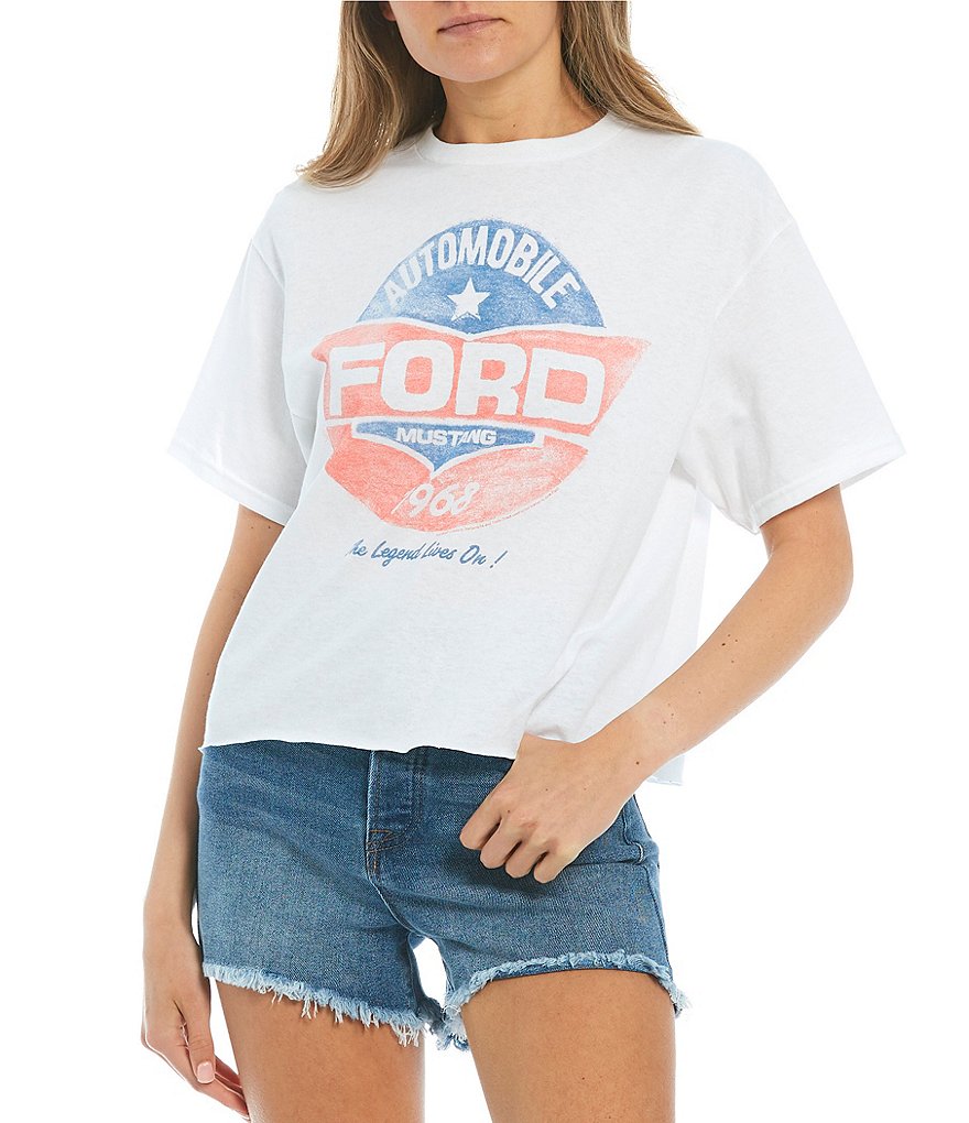 Junk Food Ford Short Sleeve Cropped Graphic Tee