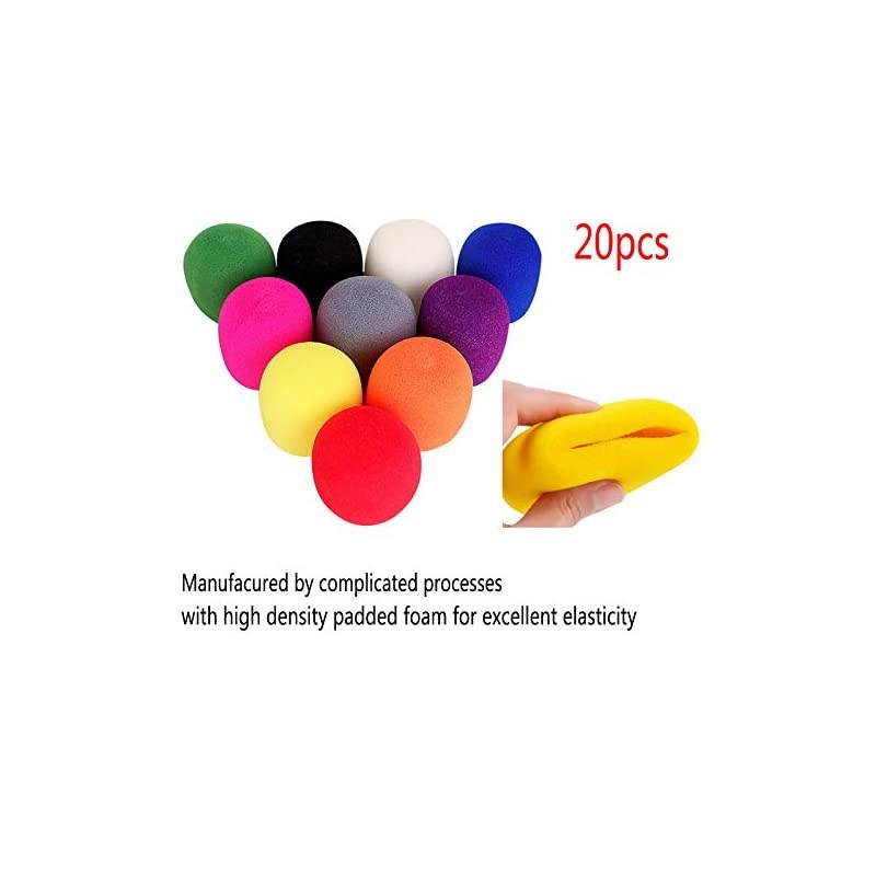20 Pcs Colorful Foam Microphone Cover Top Grade Thick Handheld Stage Mic Windscreen 10 Color