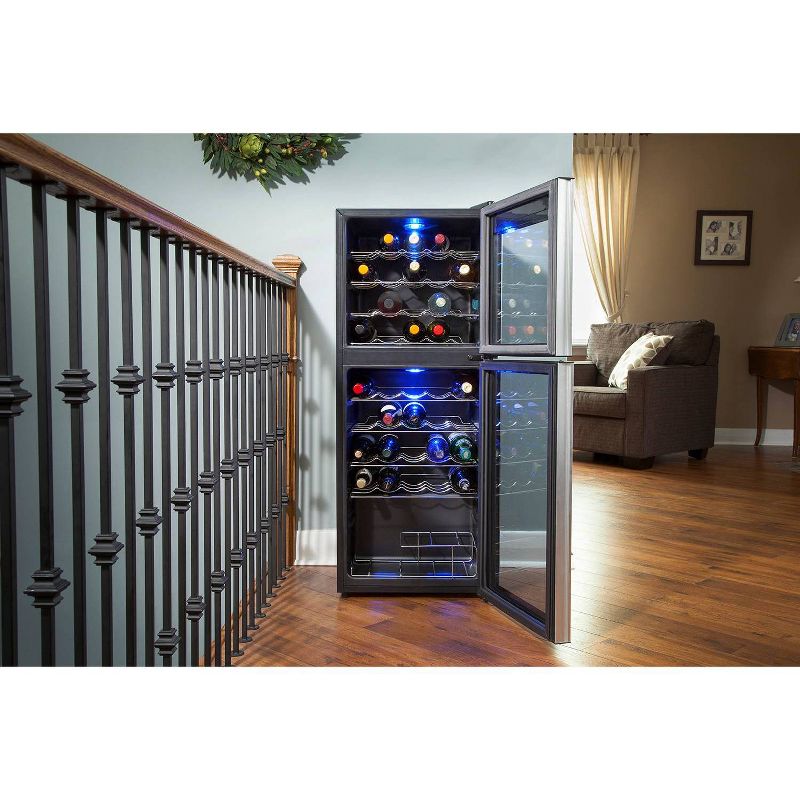 Koolatron 45-Bottle Dual-Zone Wine Cooler - Black