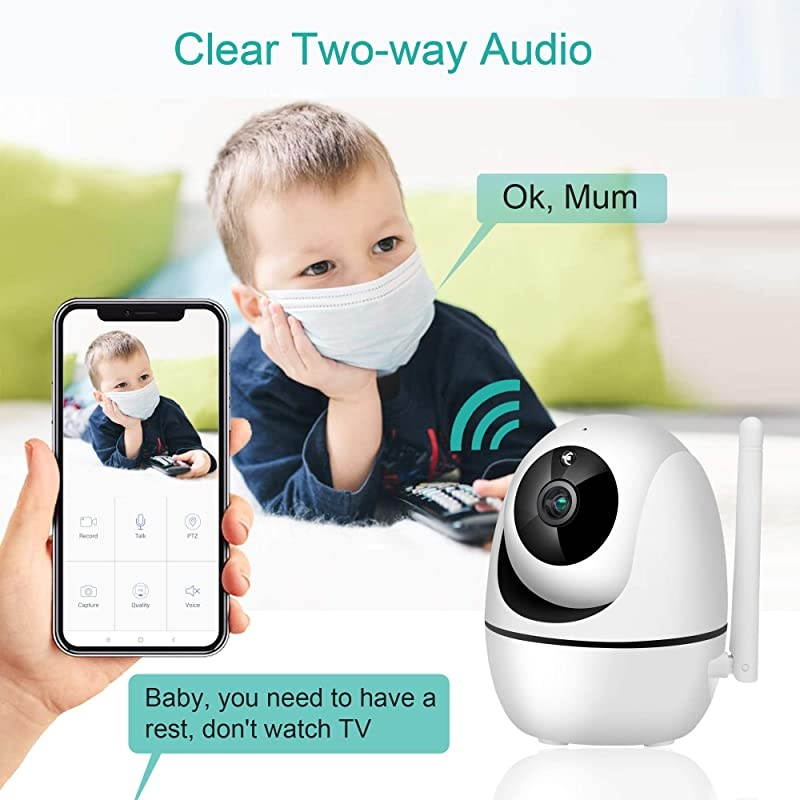 Security Camera WiFi IP Home CameraR2C 1080P HD Baby Monitor Wireless Pet Camera with AI Human Sound Detection Free Cloud Included 2Way AudioWorks with Alexa PanTilt Night Vision