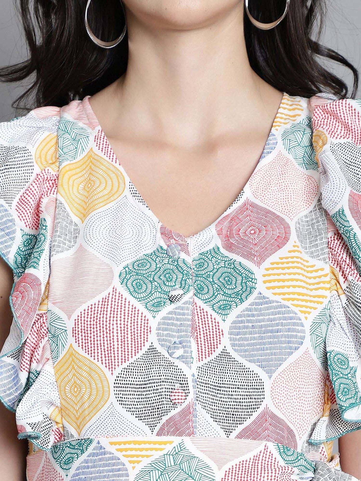 Moms Maternity White Printed Maternity Dress